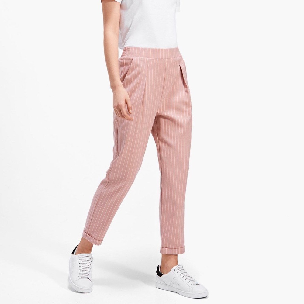 pink pinstripe pants